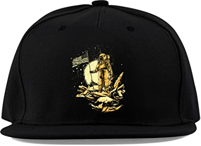 Maikomanija The American Astronaut Space Cotton Flat Visor Fullcap Baseball Cap Trucker Cappello Unisex Sport Traspirante, Nero , Etichettalia unica