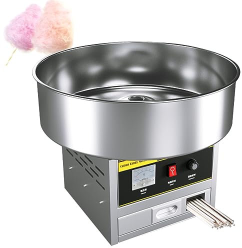 TAHALI Candy Floss Machine Easy Clean Cotton Candy Machine Maker 1200W for Birthday Parties, Children's Day and Christmas Day,Silver
