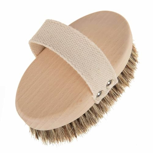 SIDCO Massagebürste Roßhaar Badebürste Peeling Körperbürste Naturborsten Trockenbürste