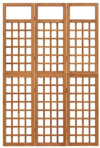 PIXZSSI 3 pezzi divisori interni in legno massello abete, 121 x 180,5 cm, versatile traliccio offre spazio sufficiente per piante, soggiorno, design pieghevole, divisorio, funzione decorativa, camera
