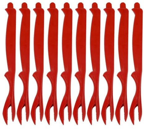 Cabilock Elegante Set di Forchette da Granchio 10 Pezzi Forchette da Pesce in Plastica per Cene A Base di Pesce Aragosta Gamberi E Ostriche