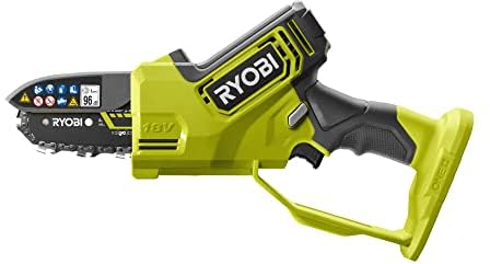 RYOBI - Élagueur à main 18V - Brushless/moteur sans charbons - guide 10 cm - 6 m/s - tendeur sans outil - Livré avec une 2ème chaîne (sans batterie ni chargeur) - RY18PSX10A-0/RAC274