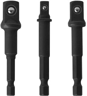 Socket Adapter Set DW2541IR, DW2542IR, DW2547IR for DeWalt Impact Driver Ready, 1/4, 3/8, 1/2 Drive Drill Socket Adapter 3-Piece (Pack of 1) (1pack)