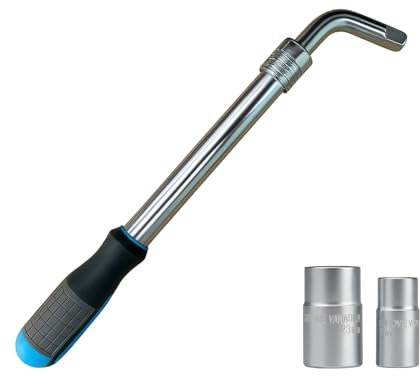 MIKKUPPA Set di chiavi telescopiche per dadi ruota con chiave da 17/19 mm e bussola da 21/23 mm, azionamento da 1/2 pollici, chiave per ruota allungabile con custodia, ideale per cambiare pneumatici