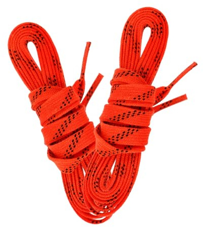 WOONEKY Cordones Encerados Profesionales para Patines de Hockey sobre Hielo Planos y Elásticos Duraderos y Prácticos Color Naranja