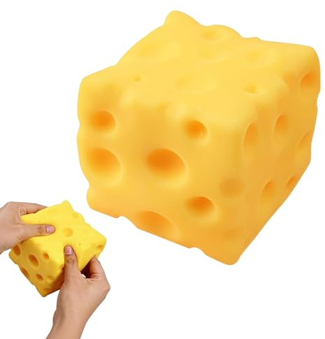 Juguete Grande para apretar Queso Amarillo, Juguete Suave y novedoso, Bloque de Queso para apretar Squishie Que rebota, Juguetes para aliviar el estrés para Hombres, Mujeres y niños sensoriales