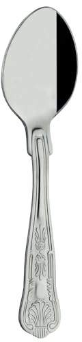 Grunwerg Kings Collection Coffee Spoons, 18/0 Stainless Steel, Set of 12 | Coffee spoons made from 18/0 stainless steel, perfect for everyday tea, coffee, desserts and dining.