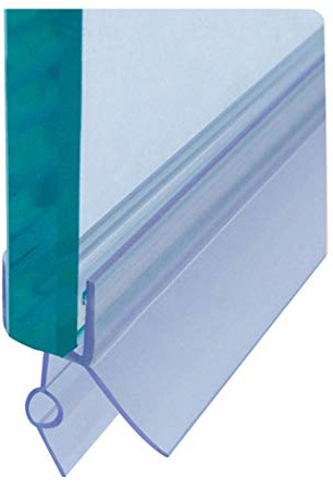 Cozylkx Frameless Shower Door Bottom Seal with Drip Rail for 3/8(10mm) Glass, Length 27.5/0.7m, Glass Door Sweep Stop Shower Leaking Clear