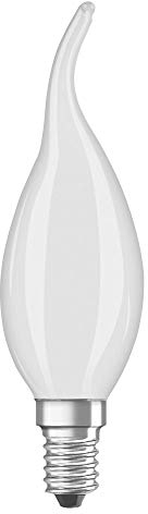 OSRAM Dimmbare Filament LED Lampe mit E14 Sockel, Warmweiss (2700K), Windstoß Kerze, 4W, Ersatz für 40W-Glühbirne, matt, LED Retrofit CLASSIC BA DIM, Warmweiß