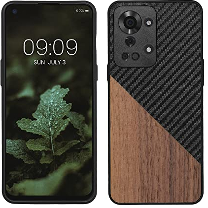 kwmobile Hülle kompatibel mit OnePlus Nord 2T 5G - Handyhülle - Handy Schutzhülle - Smartphone Cover - Dunkelbraun Schwarz
