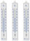 Lantelme Lot de 3 thermomètres de jardin température + - 50 °C - 17 cm - Résistant aux intempéries - Analogique - Pour intérieur et extérieur - Blanc - Pour jardin, balcon, terrasse