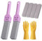 6 Pcs Pumice Stones for Toilet Cleaning with Handle & Gloves - Heavy Duty Limescale Remover for Bath, Pool, Kitchen, Grill