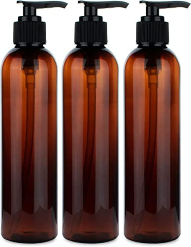 Empty Lotion Pump Bottles, BPA-Free Refillable Plastic 1000ML Amber PET Containers, Great for - Soap, Shampoo, Lotions, Liquid Body Soap, Creams and Massage Oil's, 3 Pcs..