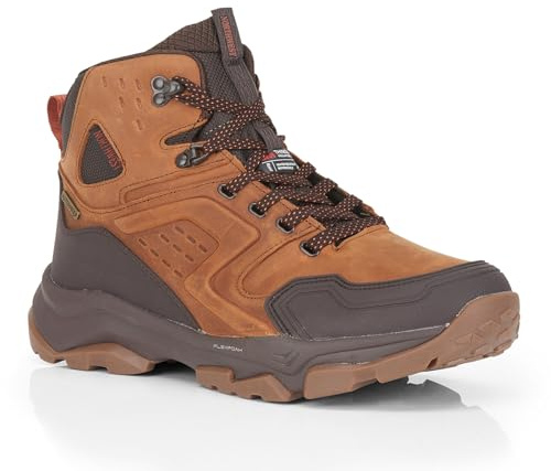 Northwest Territory Everest Men's Waterproof Leather Walking Boots | Insulated hiking and trekking boots with 3M Thinsulate, Flexfoam cushioned midsole, deep lug grip sole for all-terrain use