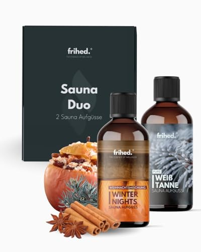 frihed. Sauna Infusion Duo - Highly Concentrated Sauna Oil - Gift Set for Sauna Lovers - 100 ml Glass Bottles - Made in Lüneburg (Snowstorm)