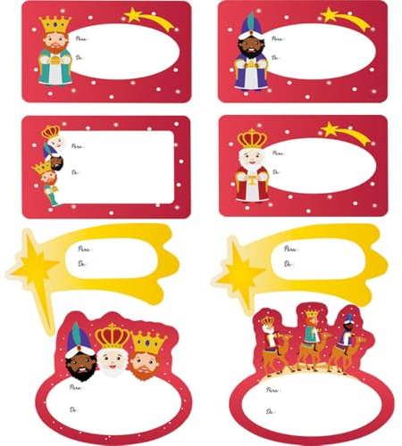 80 Pegatinas Reyes Magos en 10 Láminas,Reyes Magos Decoración,Etiquetas Regalo Reyes Magos,Etiquetas Adhesivas Reyes Magos,Fiesta de Reyes Magos,Perfectas Para Decorar Fiestas,Postales y Cartas
