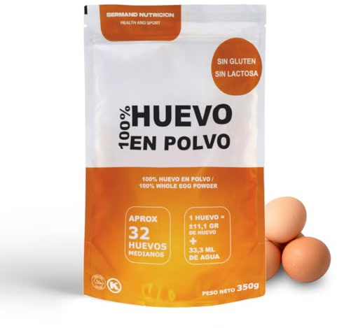 Huevo en polvo | Bolsa de vacío | Huevo en Polvo | Huevos Pasteurizados Sin Gluten | Huevo Deshidratado | Sin Aditivos | Productos Sin Lactosa | Presentación en Bolsas Zip (350 GR)
