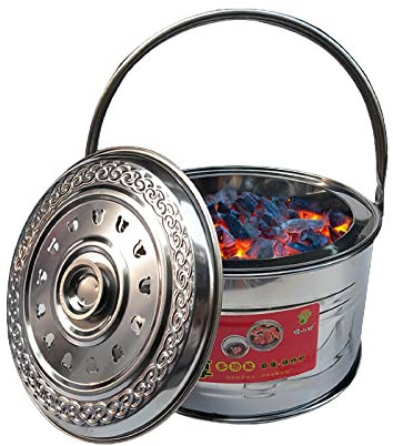 Utomhusbrännare/eldstadsgrillare, gnistskyddslock (trädgårdspappersvärmare, grillkamin/värmepanna i grillkol) 32 * 19CM