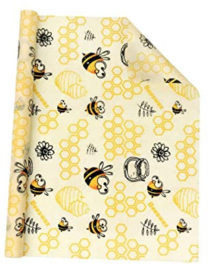 TopHomer Återanvändbar bivax matförpackning, återställbara bivaxomslag, matförvaringsförpackningar för smörgås, ost, frukt, bröd, snacks 100 x 33 cm