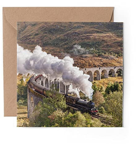 1 carte de vœux (insert photo) – Viaduct de Jacobite Train à vapeur Glenfinnan – Viaduct vierge d'anniversaire #16235
