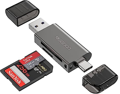 MOGOOD Adattatore SD, 5Gbps Lettore di Schede USB C, Lettore di Schede USB 3.0, Adattatore TF con Doppi Connettori, Supporta SD/Micro SD/SDHC/SDCC/MMC, Compatibile con iPhone, Xiaomi, Mac, ecc