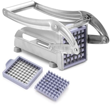 Taglierina per patatine, patatine fritte, fritte fritte, con 2 inserti, senza sforzo per preparare patatine fritte, patatine fritte e così via