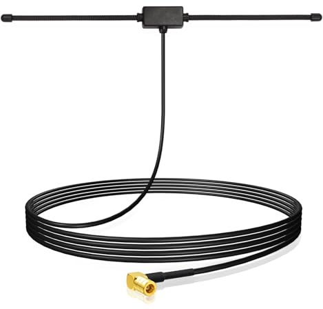 Bingfu DAB Car Radio Antenna SMB Connector Dipole Glass Mount Antenna with 3M Extension Coax Cable Compatible with DAB Car Radio Pioneer Pure Highway Alpine TechniSat Head Unit