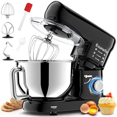 Kitchen Stand Mixer, 6.5Qt Household Stand Mixers, 660W 6+P Speed Tilt-Head Electric Dough Mixer, Food Mixers for Daily Use with Dough Hooks, Whisk, Beater
