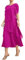 Vsadsau Vestido irregular para mujer, color liso, manga corta, cuello redondo, para fiesta, boda, por debajo de la rodilla, fucsia, XL