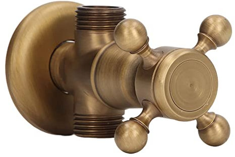 Válvula de ángulo, estilo vintage, latón, alta dureza, buena estanqueidad, válvula de cierre de agua fría y caliente para grifo