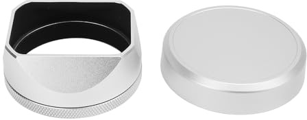 Fyrkantig Metall Motljusskydd för X100VI X100V X100F X100T X100S X100 X70 Kameror, LH X54 Kamera Motljusskydd med Linsskydd, Silver
