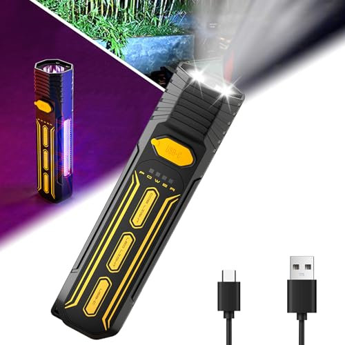 LED Torch Rechargeable, 6 Modes Torches LED Spotlight with COB and Red Light, Super Bright Waterproof Work Light for Workshop, Garage, Car Repair, Outdoor, Emergency, and Camping