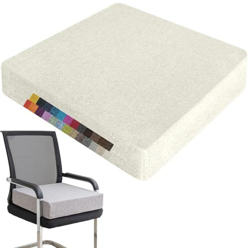 Cuscini di Rialzo per poltrone 50x50x15cm, Imbottitura per Sedile in Memory Foam Spesso, Antiscivolo con Cerniera, Fodera Lavabile, per Patio, Sala da Pranzo, Divano e Panca