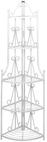 Mokuyary Escalier à plantes, étagère à fleurs, étagère sur pied, étagère d'angle, escalier à fleurs, acier blanc, étagère à plantes, intérieur et extérieur, étagère à fleurs, escalier à fleurs