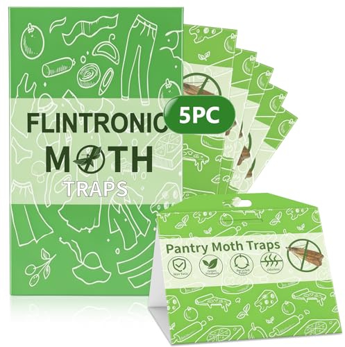 flintronic fällor för matmal, 5 stycken luktfri premium malfälla, effektiv mat mal, för målinriktad upptäckt, malfälla mat kök och skafferi