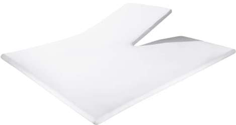 Sleeptime påslakan med skåror för dubbelledd säng - endast lyfthuvud - delat påslakan - madrassskydd för säng ledad i 100% bomull stretch jersey - 160 x 200 vit