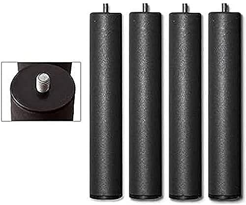Duérmete Online - Set di 4 gambe a rete e base imbottita cilindriche filettate, grigio, 25 cm
