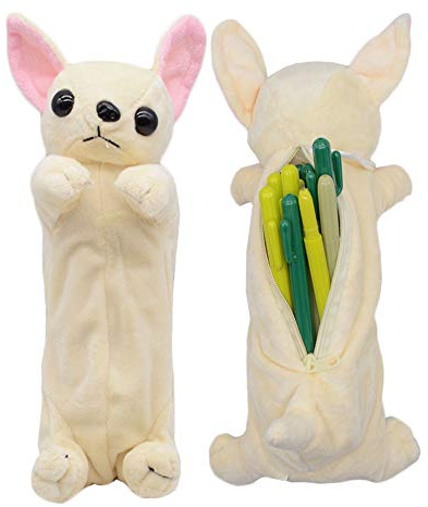 whatUneed Sac de Stylo de Crayon de Forme de Chien 3D, Cadeaux Mignons Doux de Jouet de Peluche pour des Enfants