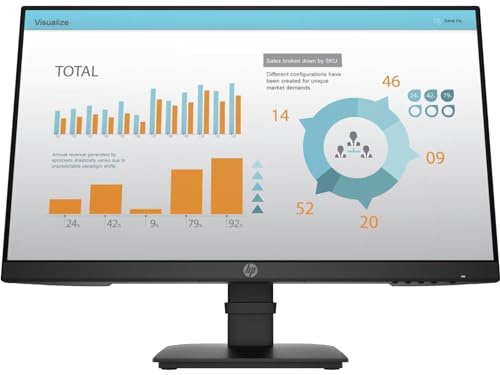 HP 24 Inch FHD Monitor | Full HD IPS | 60hz | 250 Nits | 1000:1 Contrast | Low Blue Light | Adjustable Tilt | 1 x HDMI, 1x DP, 1 x VGA | Black | P24 G4