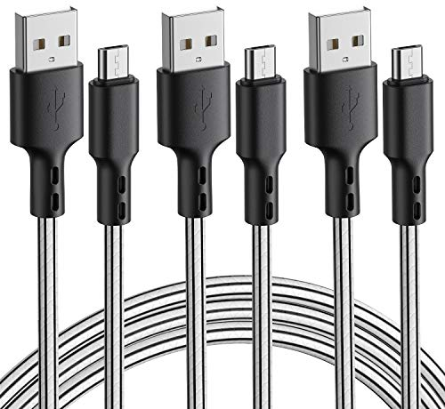 SCHITEC Micro USB Kabel, 3Pack 3M TPE Micro USB Schnellladekabel Daten Sync Handy Ladekabel für Android, Samsung Galaxy S6 und S7 Nexus HTC LG Kindle Power Bank PS4 und mehr(3Pack-3M)