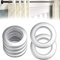 QUCUMER 20 Stücke Gardinenösenringe 40mm Gardinen Ösen Vorhang-Ringe Kunststoff Gardinenösen Silber Stoffoesen Kunststoffösen Schlagösen Ösen Scheiben Vorhangösen für Vorhänge Gardinen Duschvorhänge