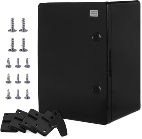 BOXEXPERT® Verteilerkasten außen wasserdicht [ABS Kunststoff IP65 Gehäuse] schwarz (Serie Fleet) 400x300x220mm | Schaltschrank außen | Wandschrank | Industriegehäuse | Leergehäuse