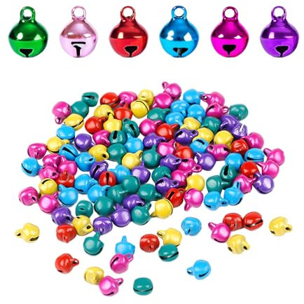 200pcs Mini Christmas Bells, Small Colorful Jingle Bells for DIY Crafts, Christmas Decorations, and Handmade Ornament Making