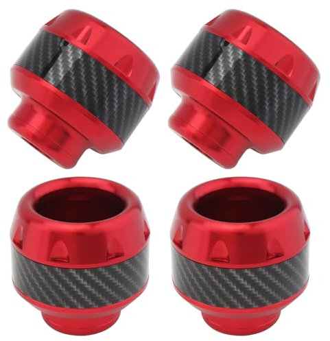Windance Lot de 4 protections universelles pour cadre de fourche avant et arrière - Protection contre les chutes - Pour motos, cyclomoteurs et scooters - Rouge