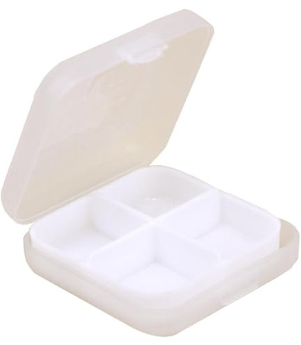 Pillen-Organizer – quadratischer Tabletten-Organizer, täglicher Pillendose, Organizer mit vier Fächern, feuchtigkeitsbeständig, tragbare Medizin-Organizer-Box, geteilte Medikamentenbox