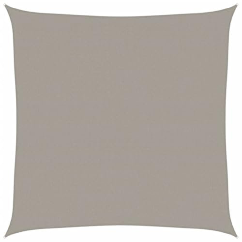 vidaXL Sonnensegel, Sonnenschutz UV Schutz für Balkon Garten Terrasse, Sonnendach Wasserfest, Windschutz Wetterschutz, 160 g/m² Quadratisch Hellgrau 5x5m HDPE