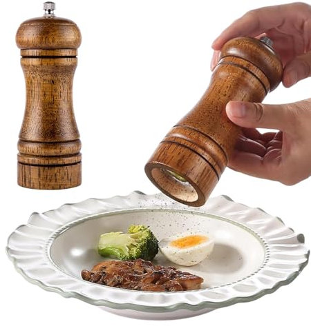 Set di macina sale e pepe, macinapepe manuale con meccanismo regolabile in ceramica ad alte prestazioni, set di macinaspezie per spezie, spezie fresche e sale pepe