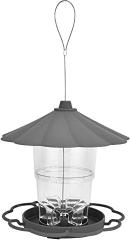 Transparent Hanging Bird Feeder Pavilion Shaped Bird Feeder with Roof for Garden Courtyard Hanging bird feeder for garden