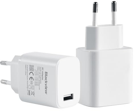 Blackview Chargeur Secteur Adaptateur 18W, Charge Rapide, Compact & Portable, Compatible Smartphone/Tablette/Appareils USB Compatible avec Tab90/Tab90WiFi/Tab16Pro/Mega2/Active8Pro