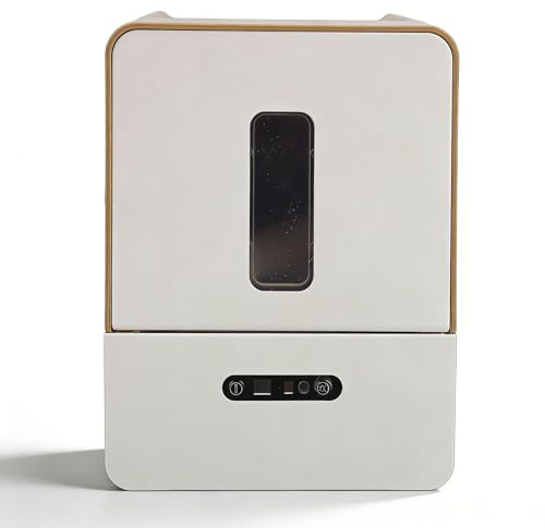 Dispenser di Asciugamani di Carta Automatica Senza Touch - Distributore di Rotoli Elettrici Intelligenti a Parete con Sensore e Luce Notturna per Bagno, e Hotel (BROWN)